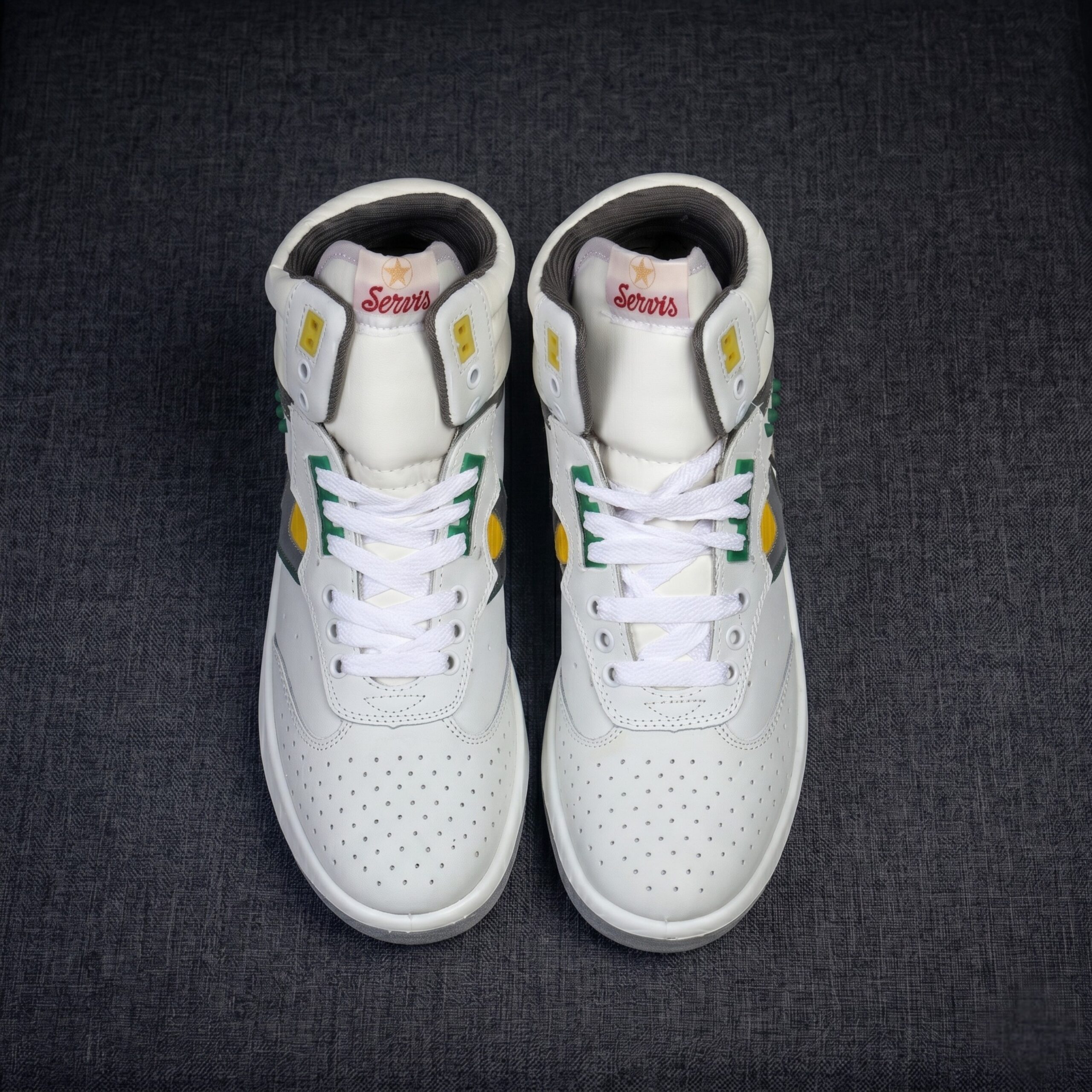 Servis Men's High-Top Casual Sneakers - White with Multi-Color Accents - Image 5